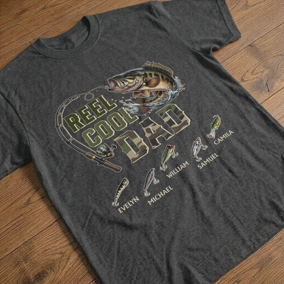 Personalized "Reel Men Fish" T-shirt – Father's Day Gift For Dad & Grandpa