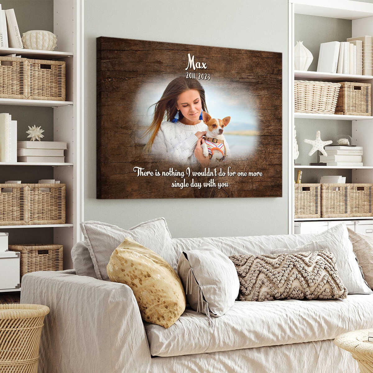 In Loving Memory Personalized Photo Canvas Memorial Gift For Dog Lover