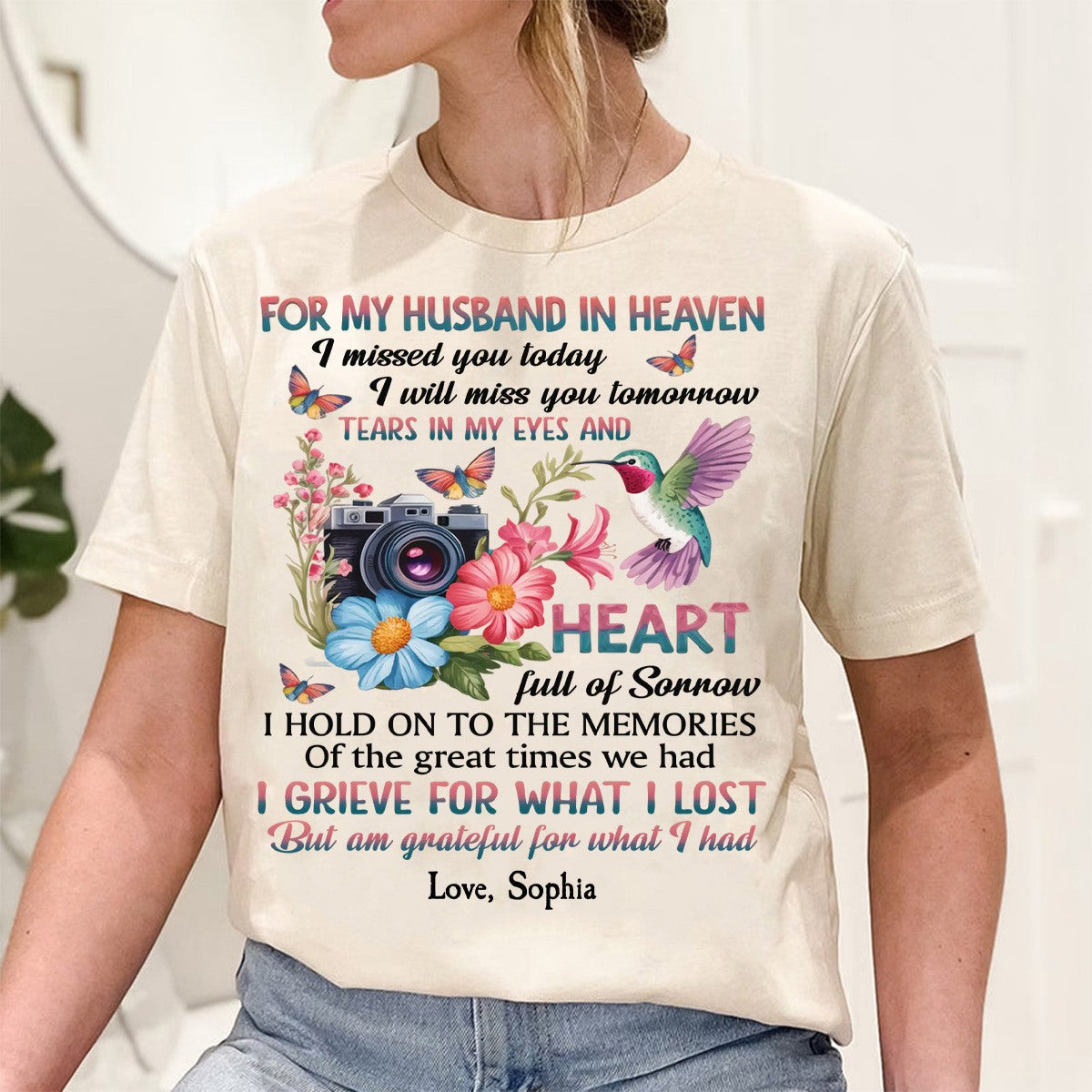 Missing You Every Day, Loving You Always - Memorial Personalized Pure Cotton T-Shirt