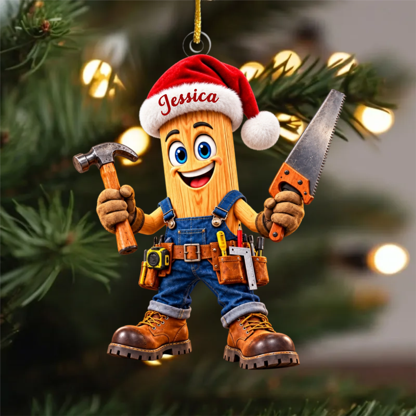 Personalized Carpenter Christmas Ornament – Custom Name Keepsake | Gift For Woodworkers & Carpenters