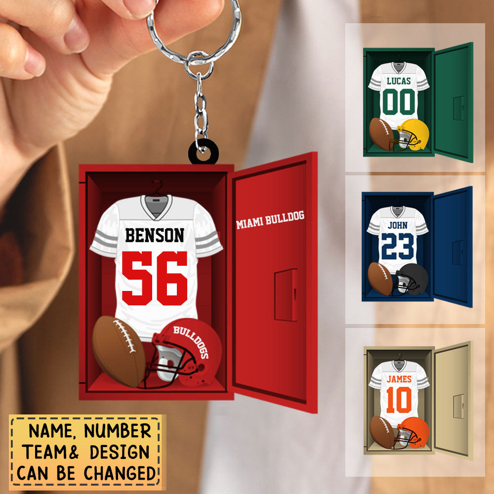 Personalized American Football Locker Acrylic Keychain