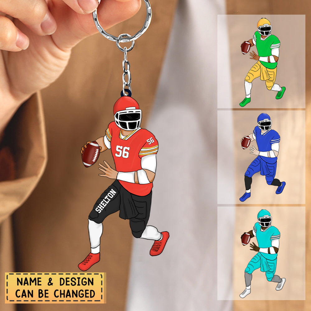 Personalized Acrylic Keychain Gift For Football Player Football Lovers