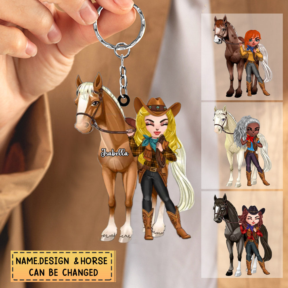 Personalized Gifts Just A Girl Who Loves Horses Acrylic Keychain