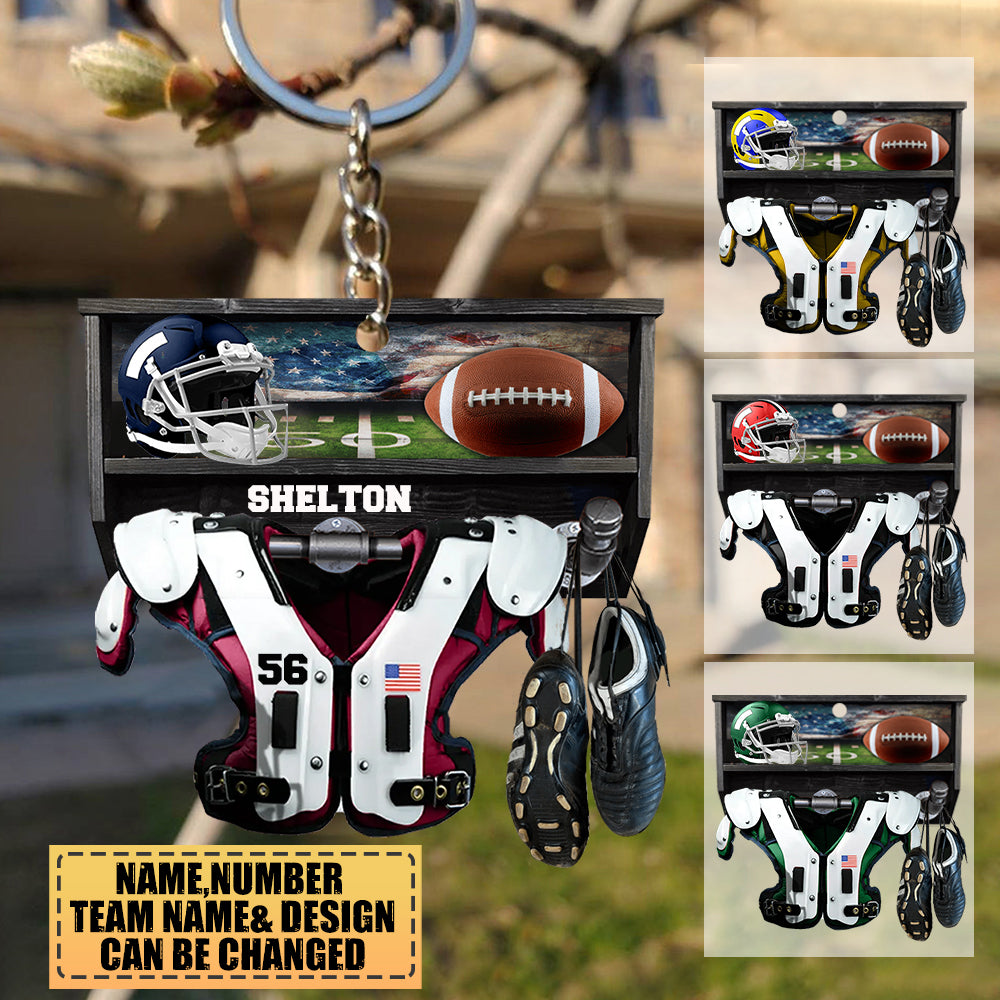 Personalized American Football Christmas-Two Sided Keychain