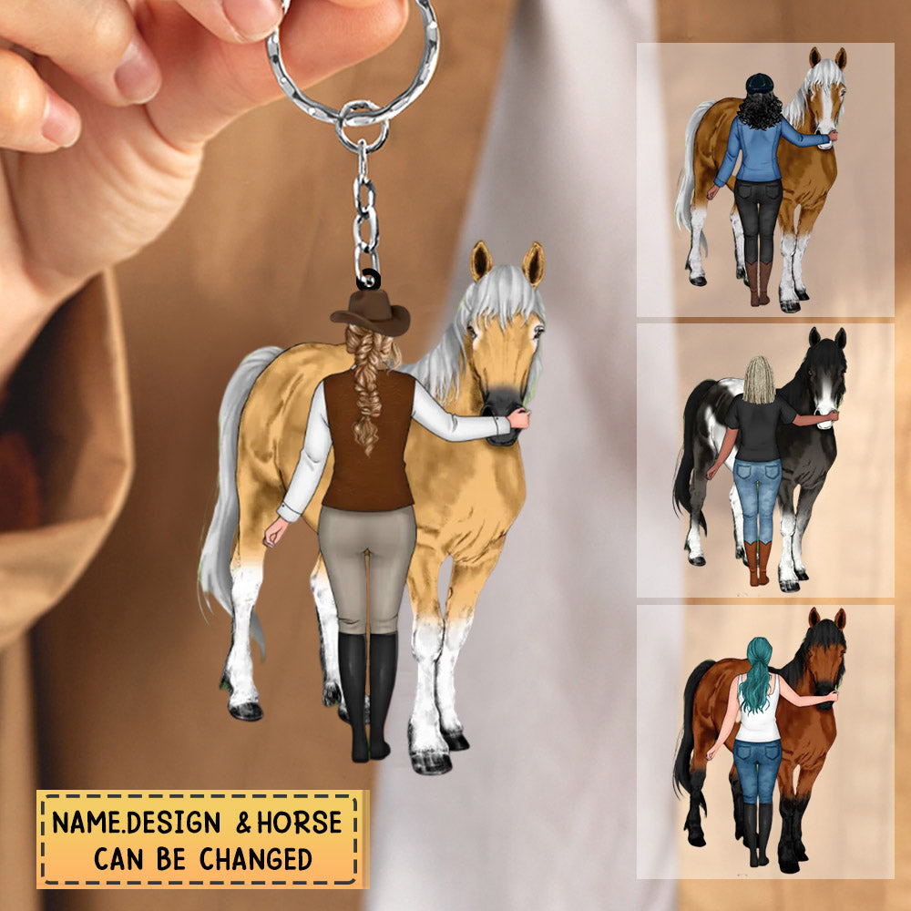 Personalized Gift Idea For Horse Lovers-Horse Girl Acrylic Keychain
