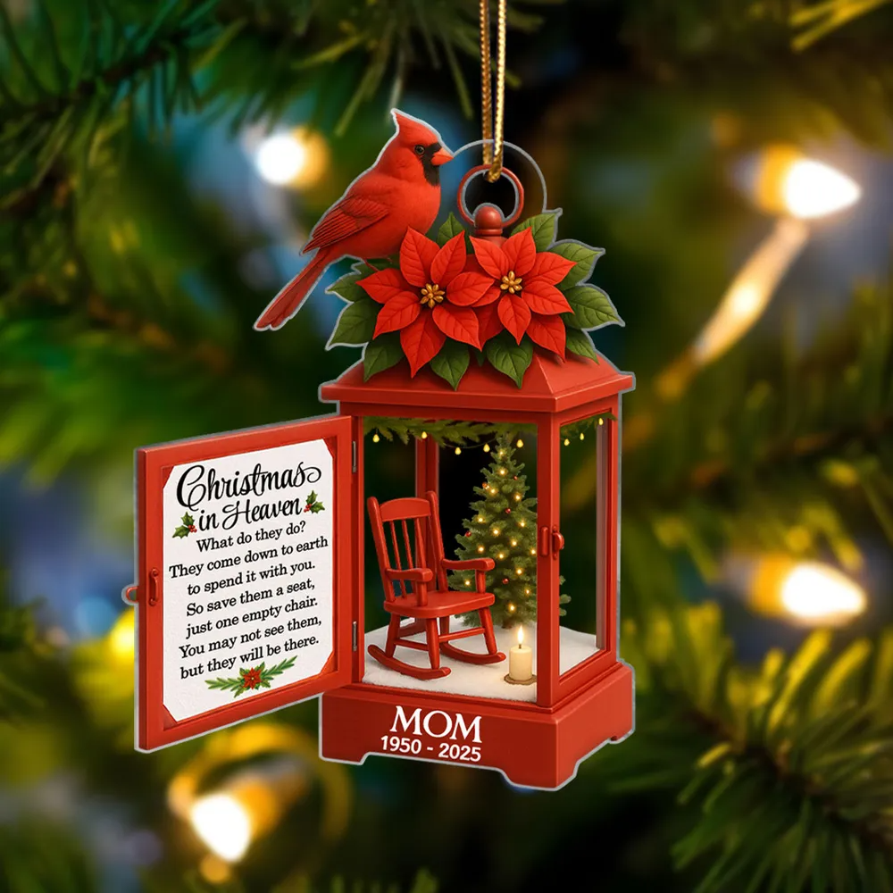 Personalized Lantern Memorial Chistmas Acrylic Ornament Sympathy Gift For Loss Of Loved Ones
