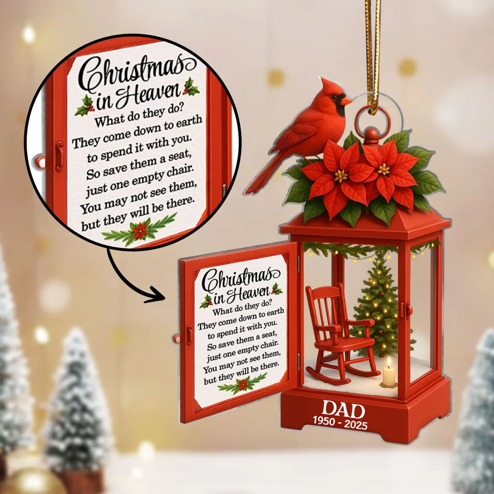 Personalized Lantern Memorial Chistmas Acrylic Ornament Sympathy Gift For Loss Of Loved Ones