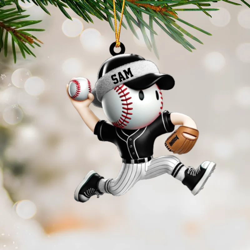 Baseball Player Christmas Ornament  Personalized Ornament for Baseball Lover