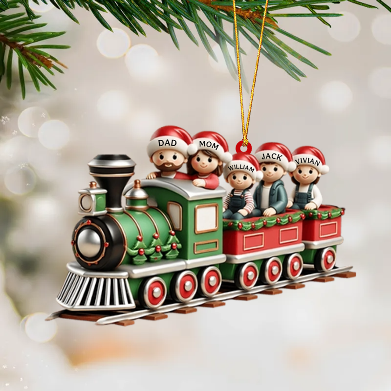 Family Train Personalized Christmas Ornament