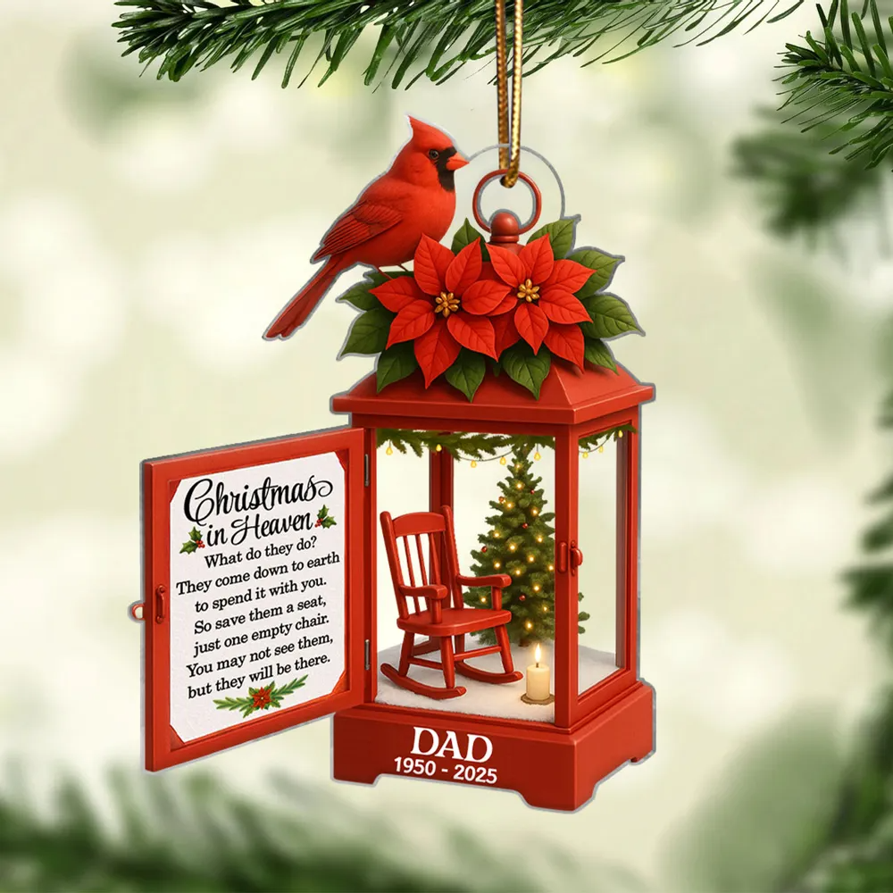 Personalized Lantern Memorial Chistmas Acrylic Ornament Sympathy Gift For Loss Of Loved Ones