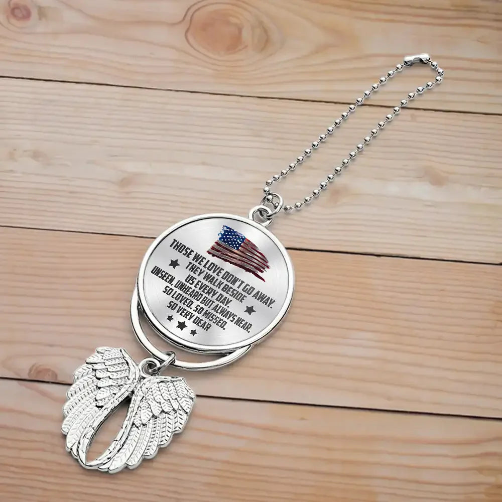 Those We Love Don’t Go Away, So Loved, So Missed – Personalized Upload Photo Veteran Wings Ornament