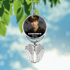 Those We Love Don’t Go Away, So Loved, So Missed – Personalized Upload Photo Veteran Wings Ornament