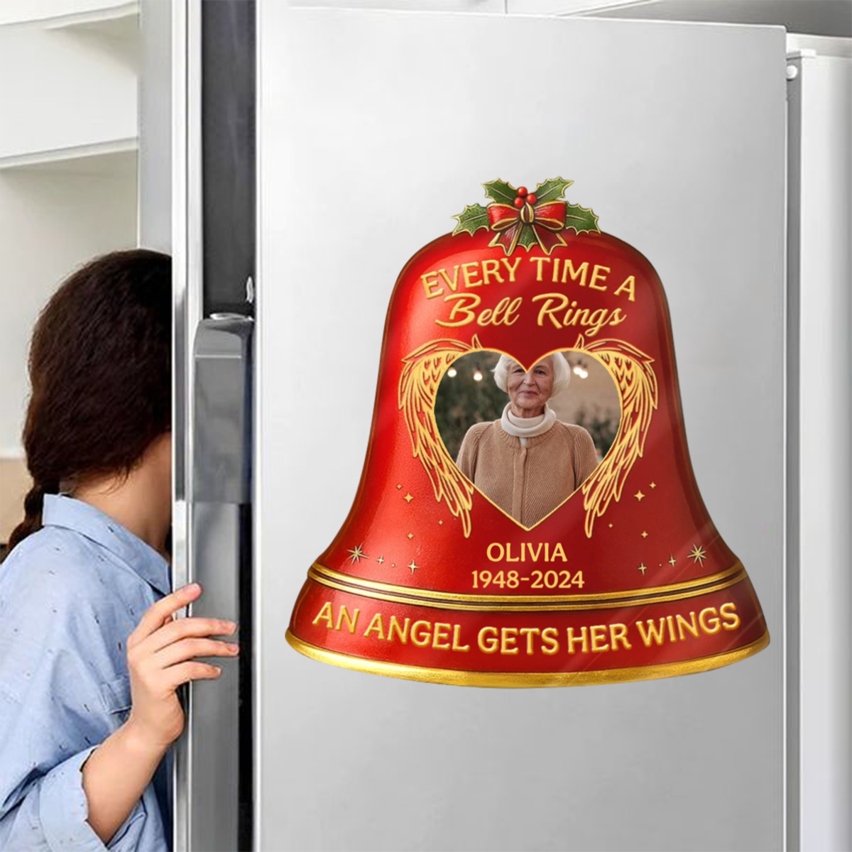Every Time A Bell Rings - Custom Photo Memorial Personalized Sticker/Decal