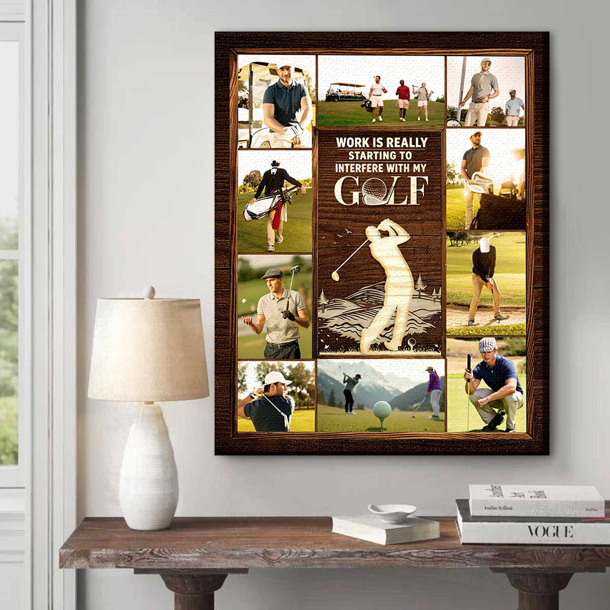 Personalized Golf Photo Collage Canvas Poster, Golf Gift For Men, Golf Lovers, Golf Player