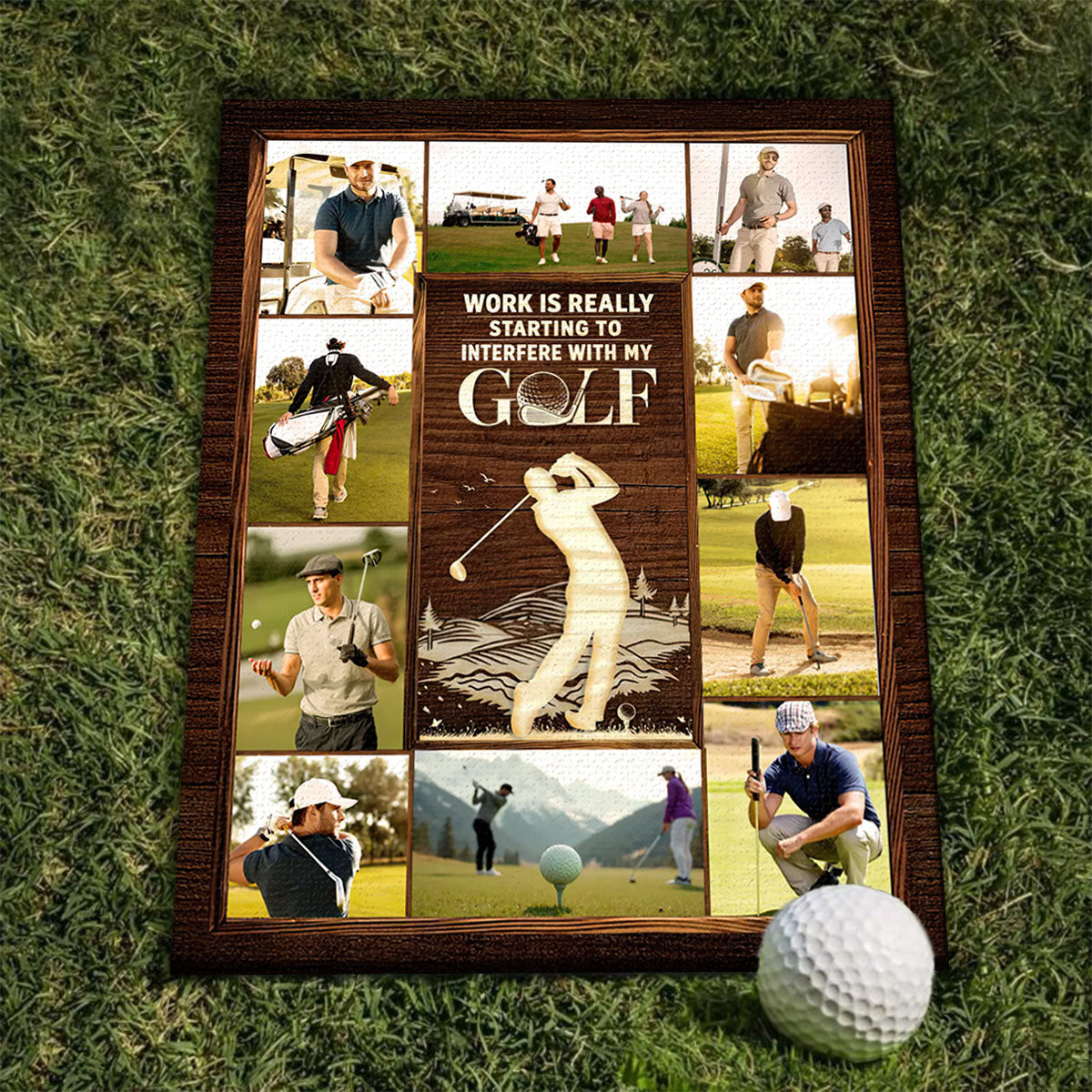 Personalized Golf Photo Collage Canvas Poster, Golf Gift For Men, Golf Lovers, Golf Player