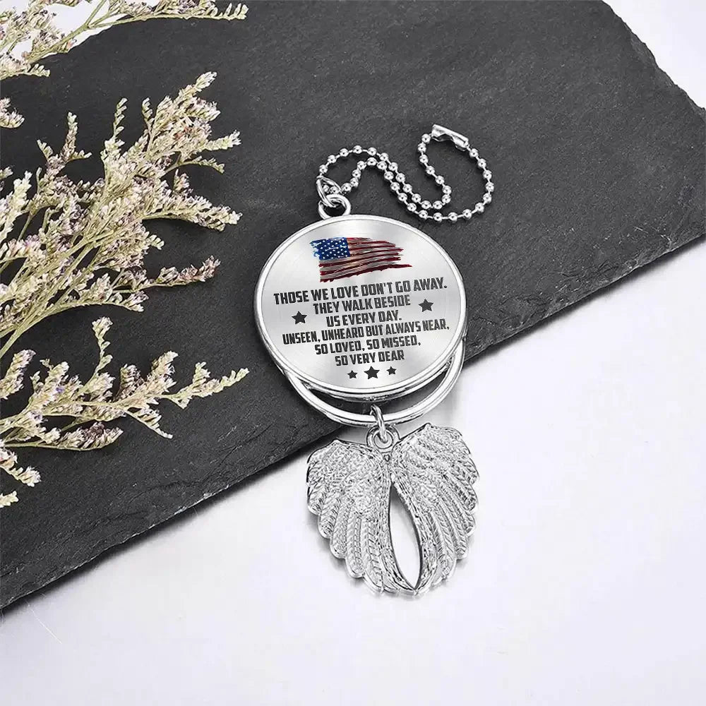 Those We Love Don’t Go Away, So Loved, So Missed – Personalized Upload Photo Veteran Wings Ornament