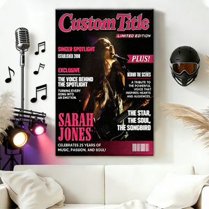 Personalized Singer Magazine Cover Poster,  Singer Gift, Cool Gift For Music Lover, Karaoke Gift