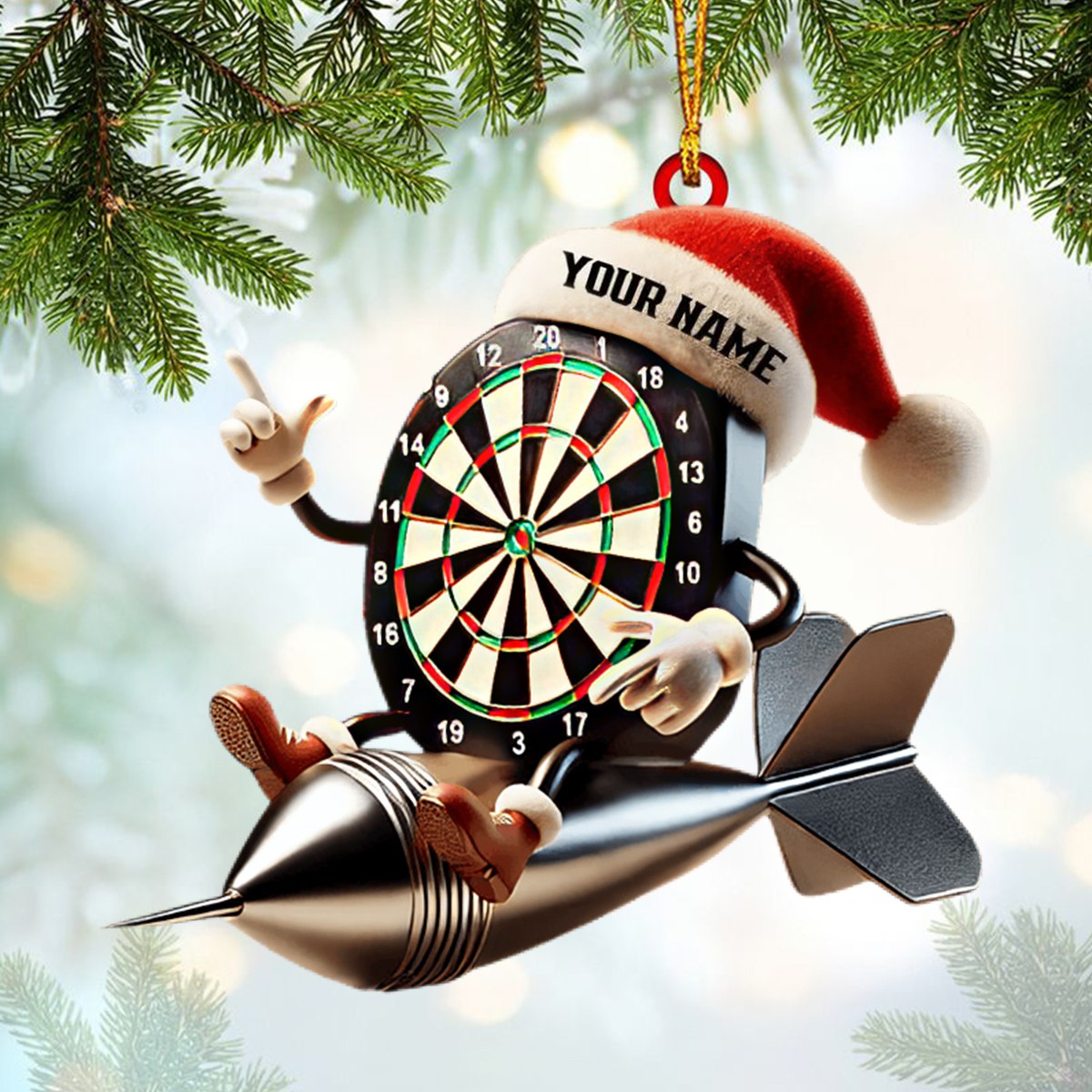 Custom Name Dart Personalized Acrylic Ornament Dart Lover Christmas Gift