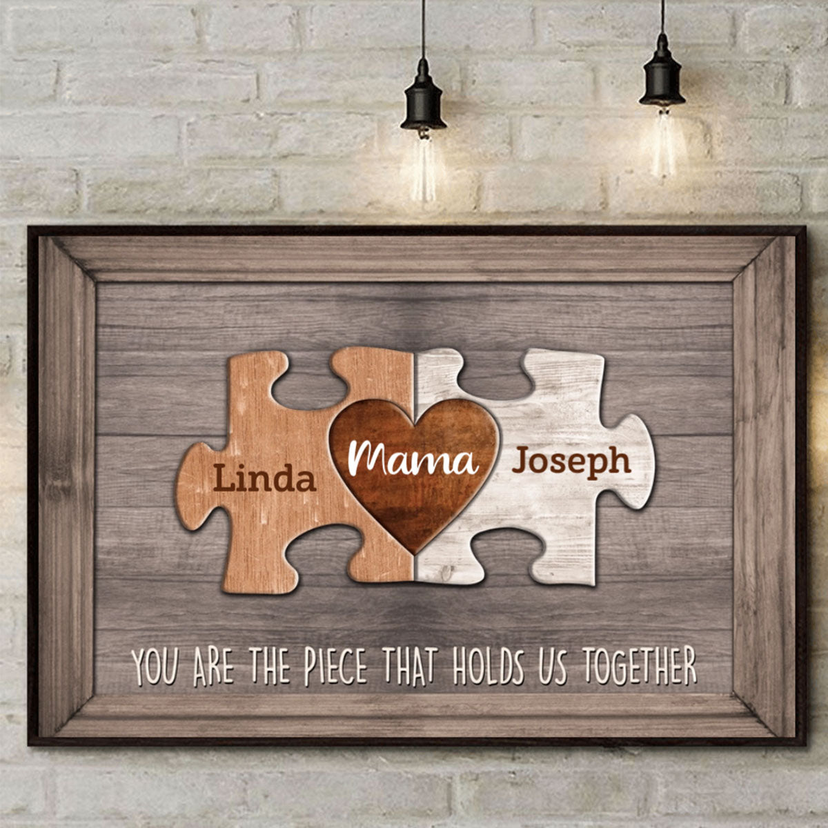 Mom You Are The Piece That Holds Us Together Personalized Puzzle Canvas Gift For Mother