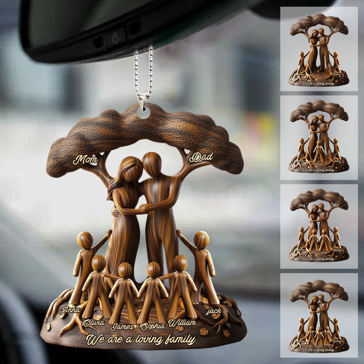 We are a loving family - Personalized Tree Family Ornament