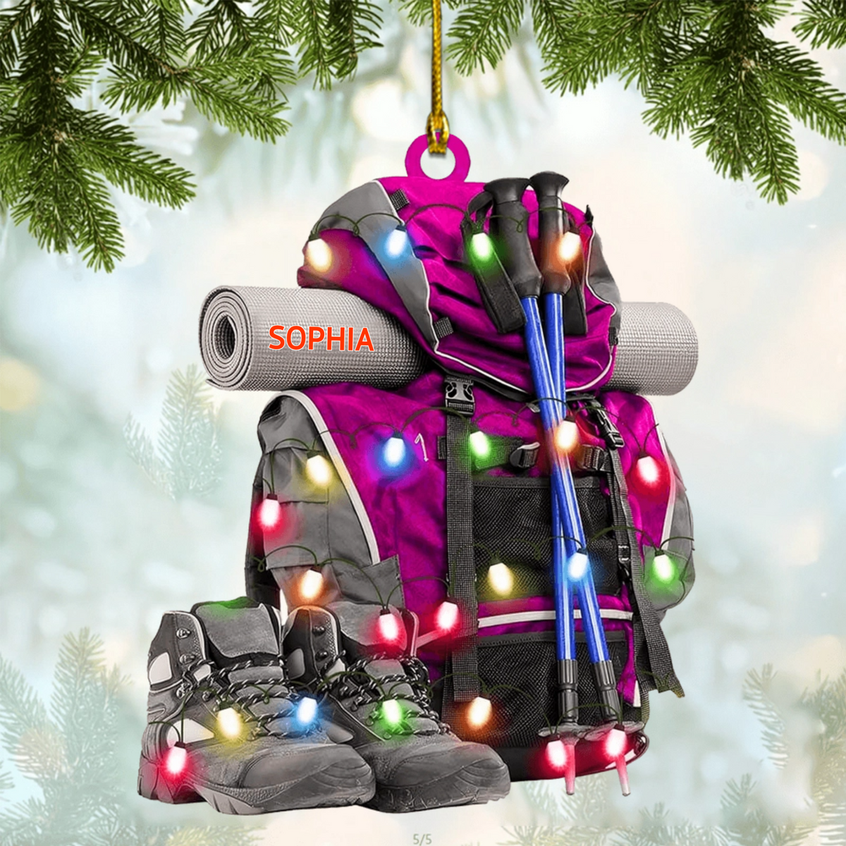 Personalized Hiking Bag Christmas Ornament Keepsake Gift For Camper