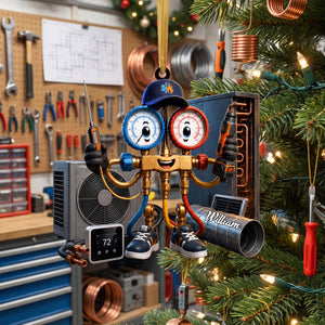 Custom HVAC Tech Hanging Ornament – Personalized Gift For Heating & Cooling Professionals