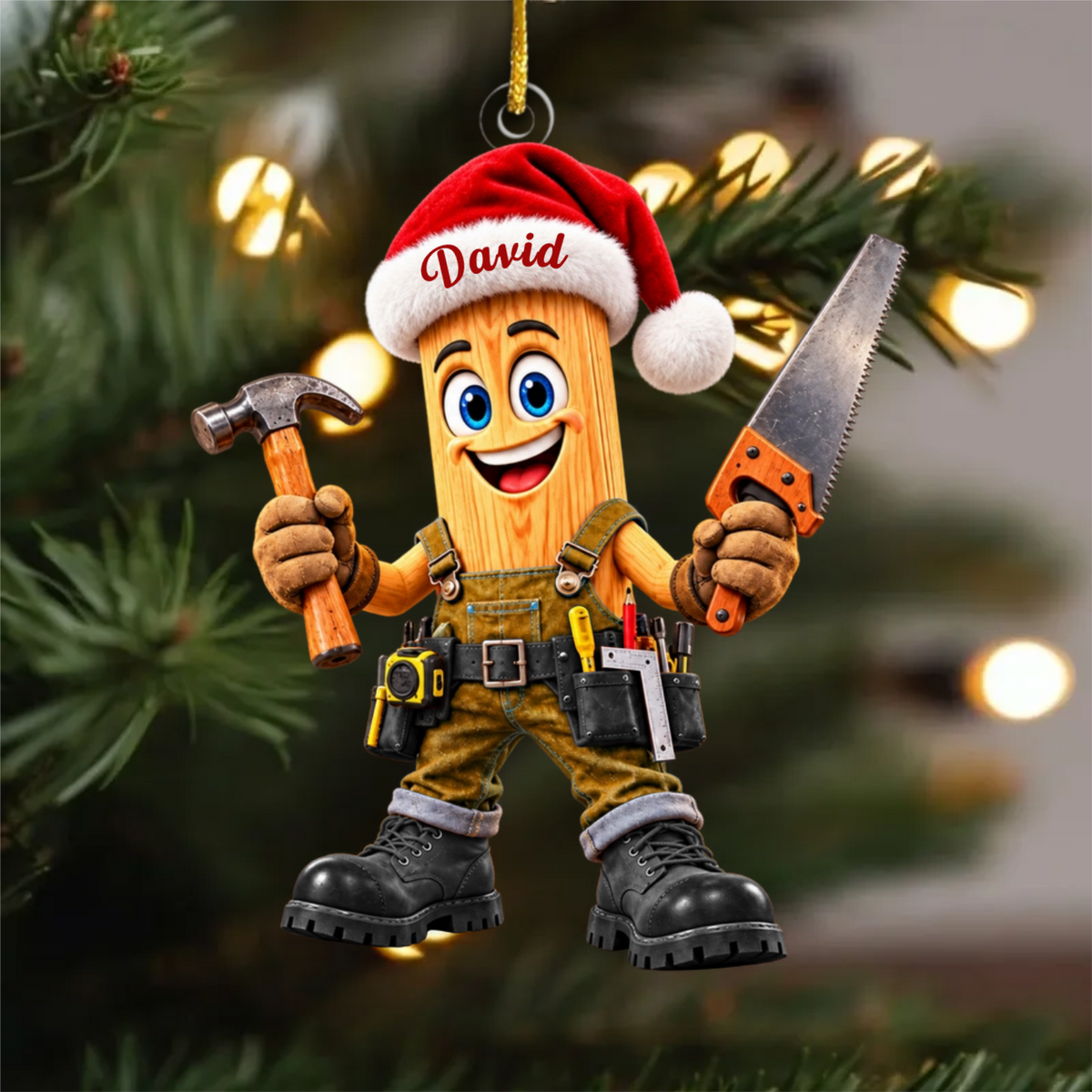 Personalized Carpenter Christmas Ornament – Custom Name Keepsake | Gift For Woodworkers & Carpenters