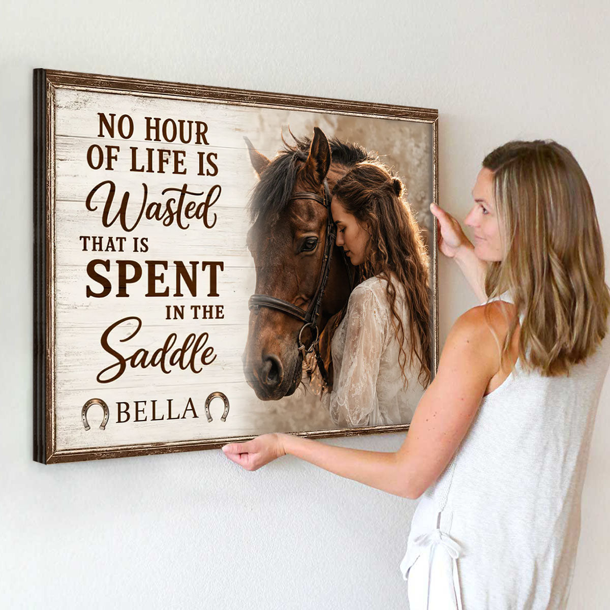 Horse Girl Personalized Canvas Poster Custom Name Equestrian Quote Gift For Horse Lovers