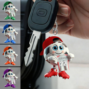 Personalized Customized Name Football /Soccer Acrylic Keychain