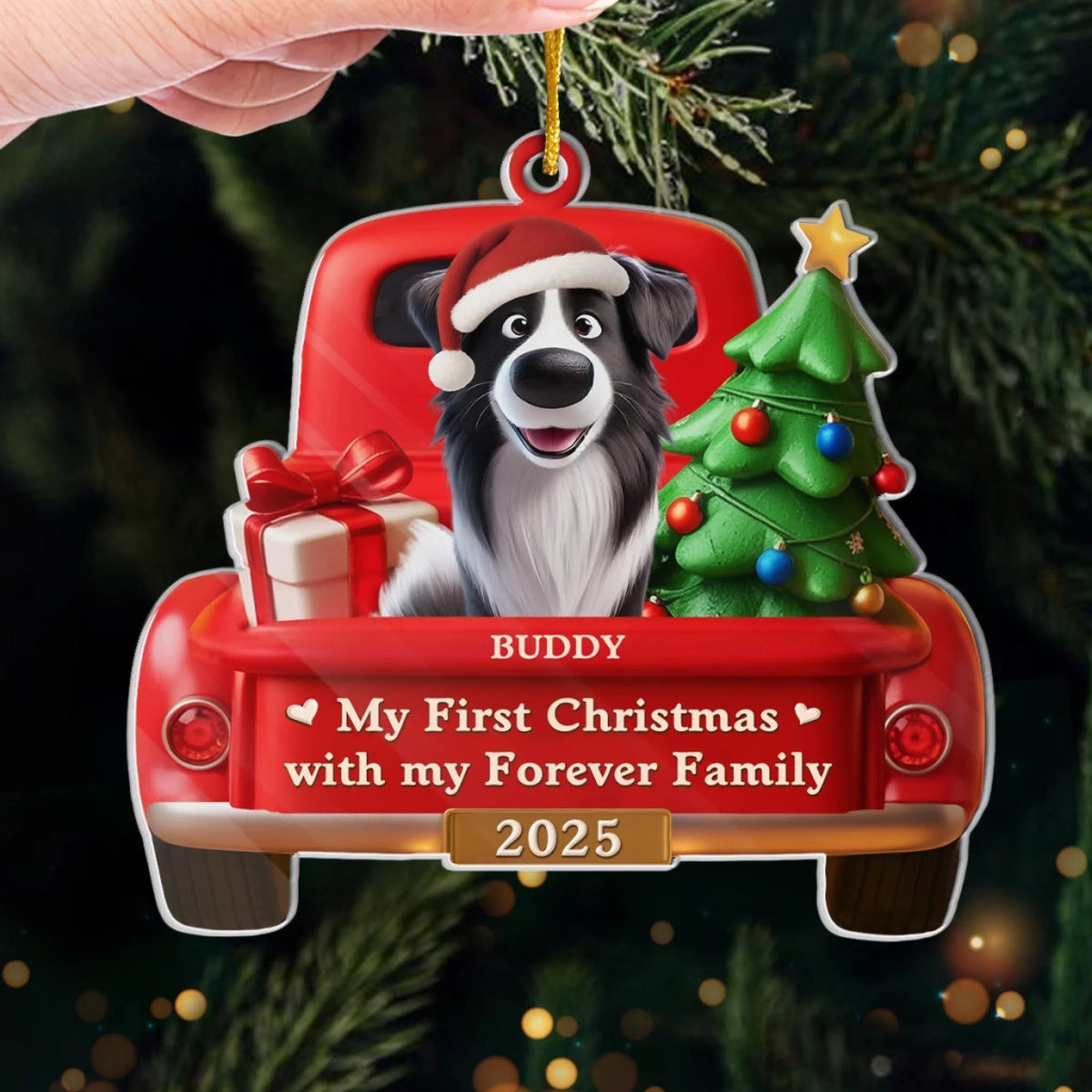 My First Christmas - Personalized Acrylic Ornament Gifts For Dog Lovers, Dog Dad And Mom