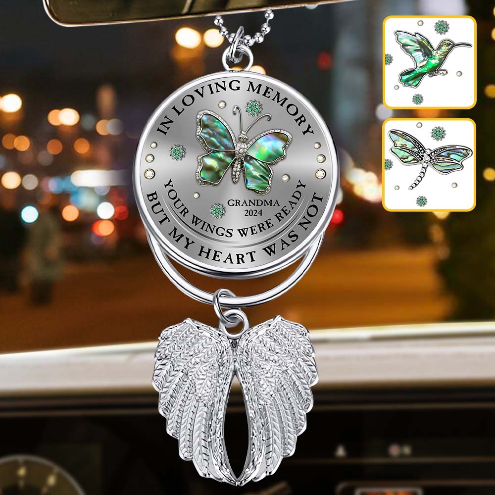 Your Wings And My Heart - Personalized Memorial Wings Ornament