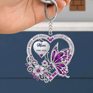 Love Echoes Through Time - Personalized Acrylic Keychain Memorial Sympathy Gifts For Loss Of Mom, Dad