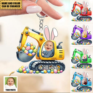 Personalized Easter Excavator For Kids Custom Acrylic Keychain