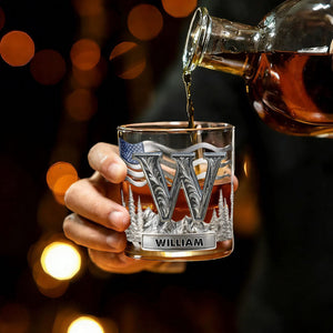 Alphabet Initial For Whiskey Lovers - Personalized Whiskey Glass