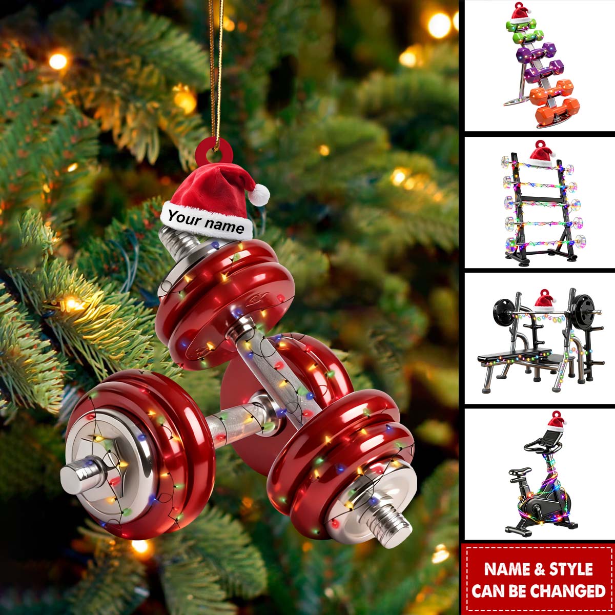 Personalized Custom Name Fitness Ornament, Fitness Christmas Gift