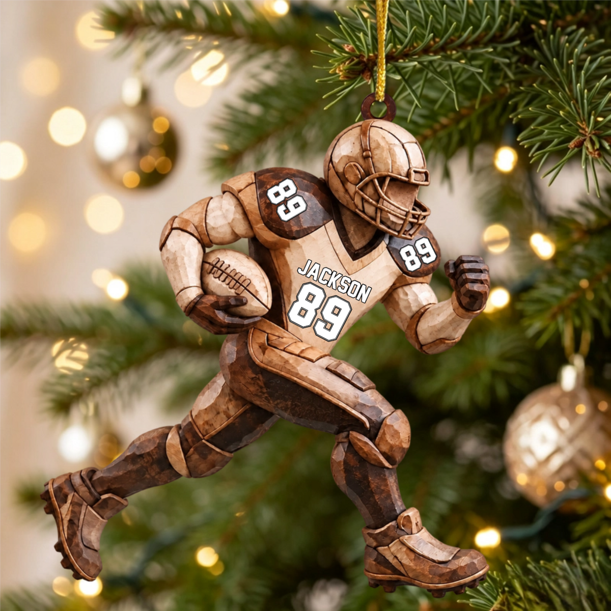 Strong One - Personalized Football Custom Shaped Ornament