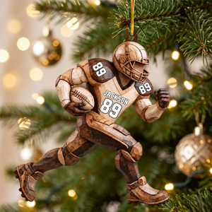 Strong One - Personalized Football Custom Shaped Ornament