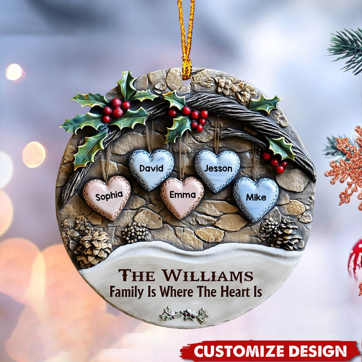 Merry Christmas - Personalized Family Love Christmas Acrylic Ornament
