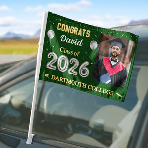 Custom Photo Congrats Proud Graduation Of The Class - Personalized Car Flag
