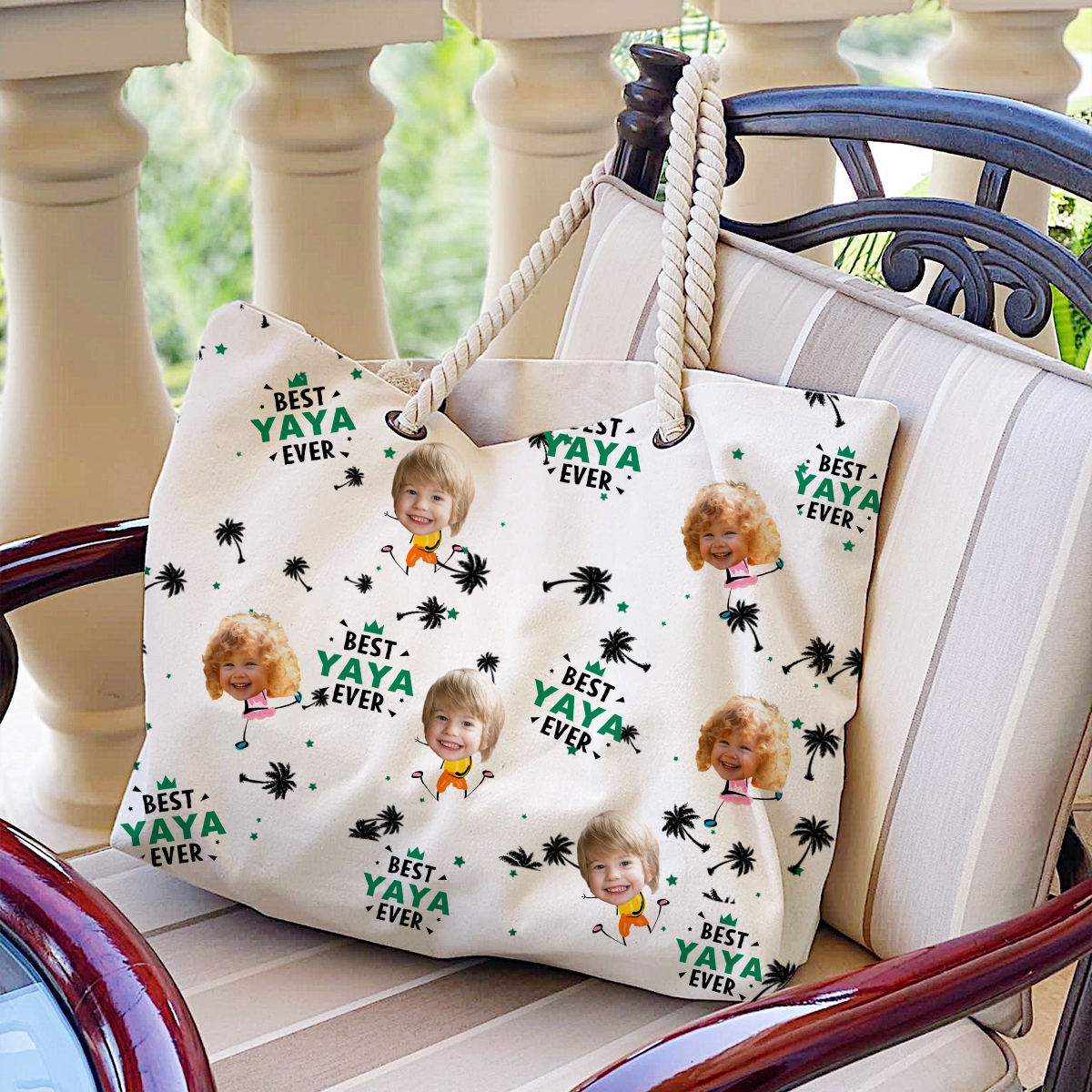 Custom Photo Best Nana Ever - Personalized Beach Bag