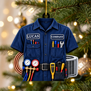 Personalized HVAC Work Shirt Acrylic Ornament