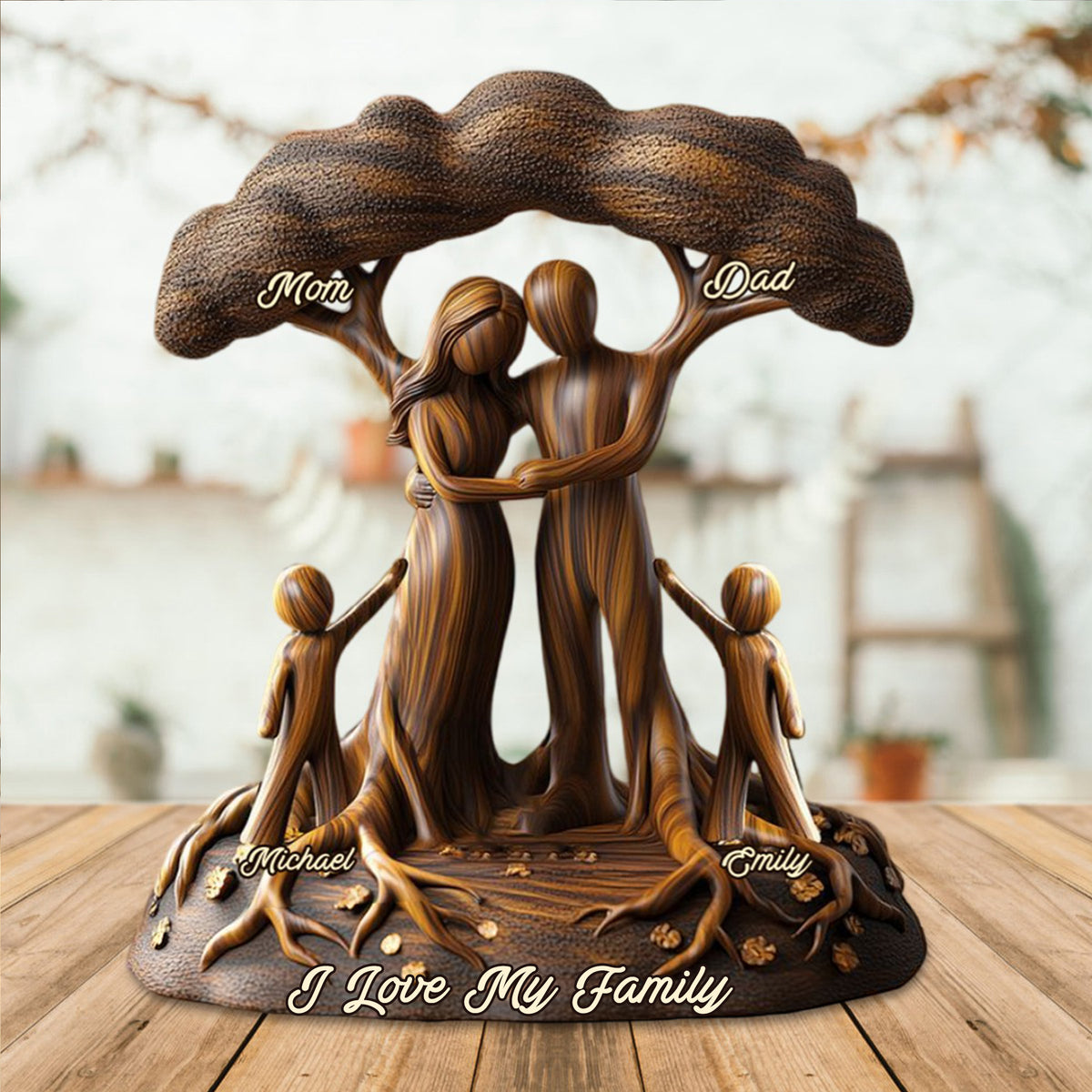 I Love My Family - Personalized Family Custom Shaped Acrylic Plaque