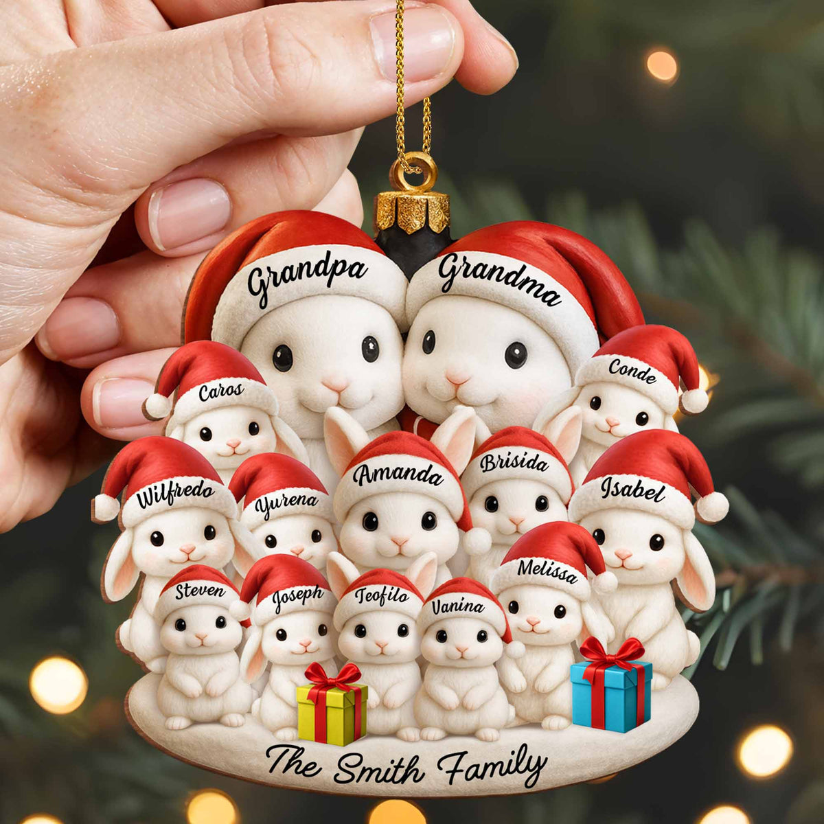 Celebrate Your Family's Magical Christmas,  Personalized Custom Wood Ornament, Gift For Family