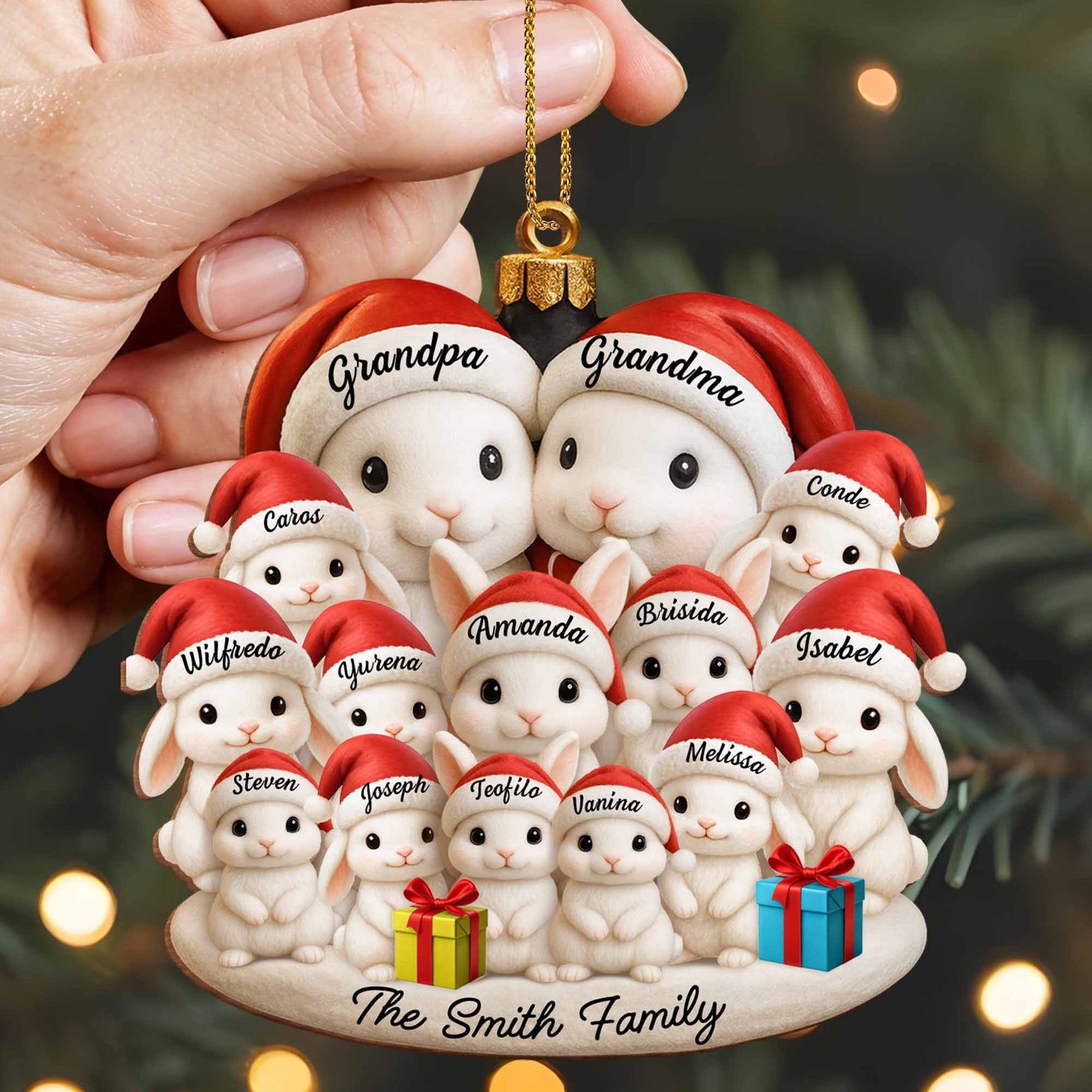 Celebrate Your Family's Magical Christmas,  Personalized Custom Wood Ornament, Gift For Family