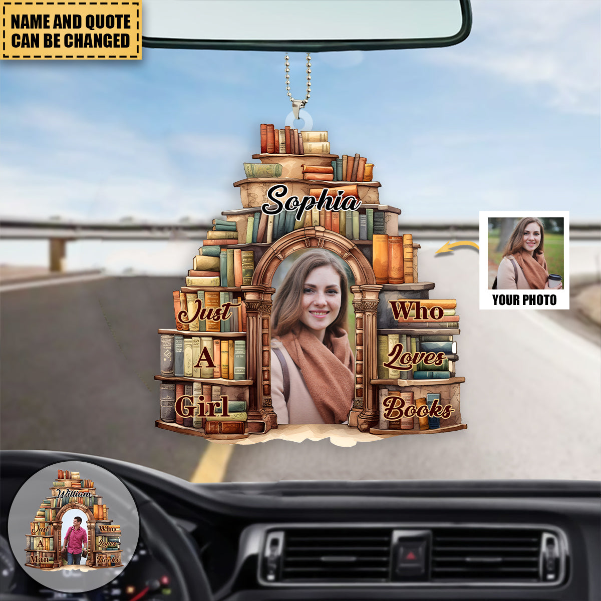 Personalized Custom photo Acrylic Ornament For Who Loves Books