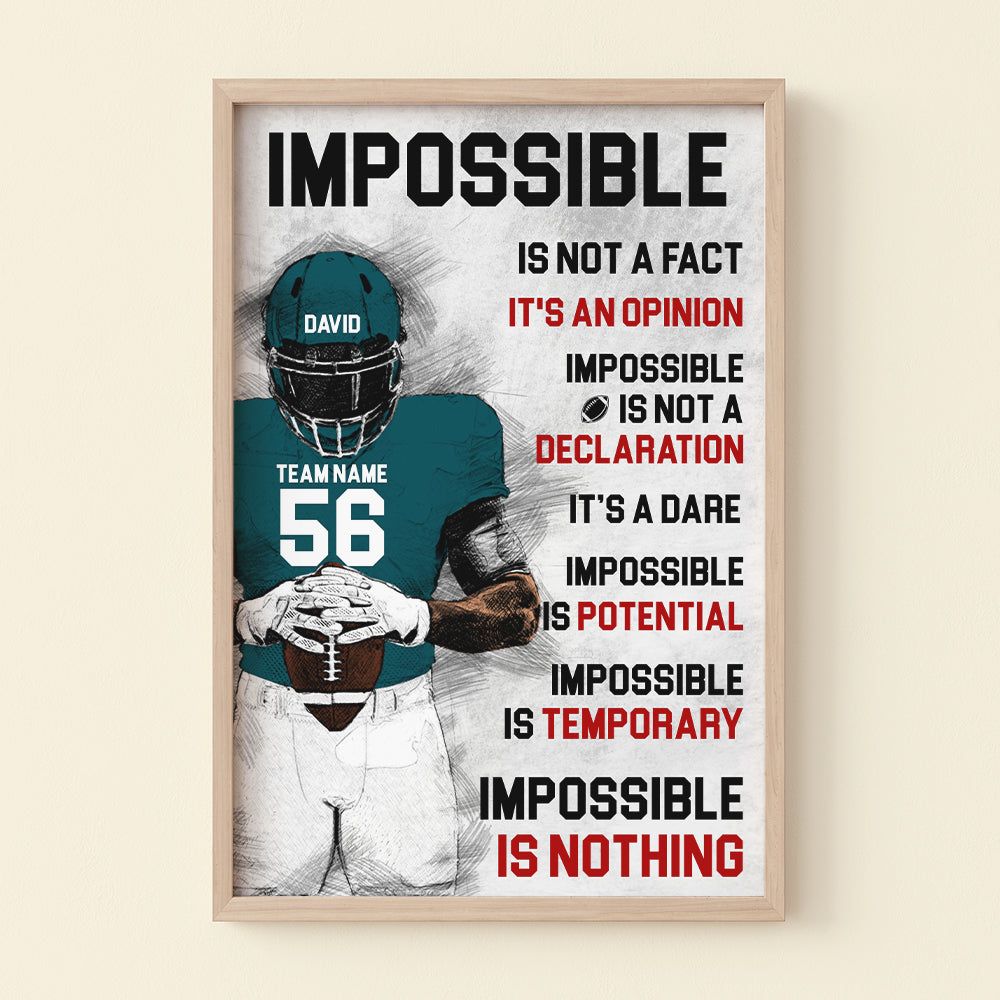 Personalized Football Canvas Print, Gift For Football Lovers