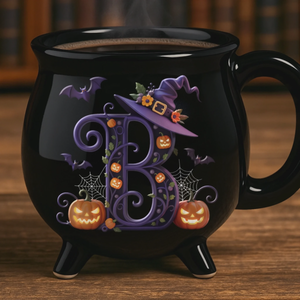 Custom Ceramic Cauldron Coffee Mug - Personalized Halloween Witchy Gifts For Besties, Sisters, BFF, Family, Yourself - Brew And Boo