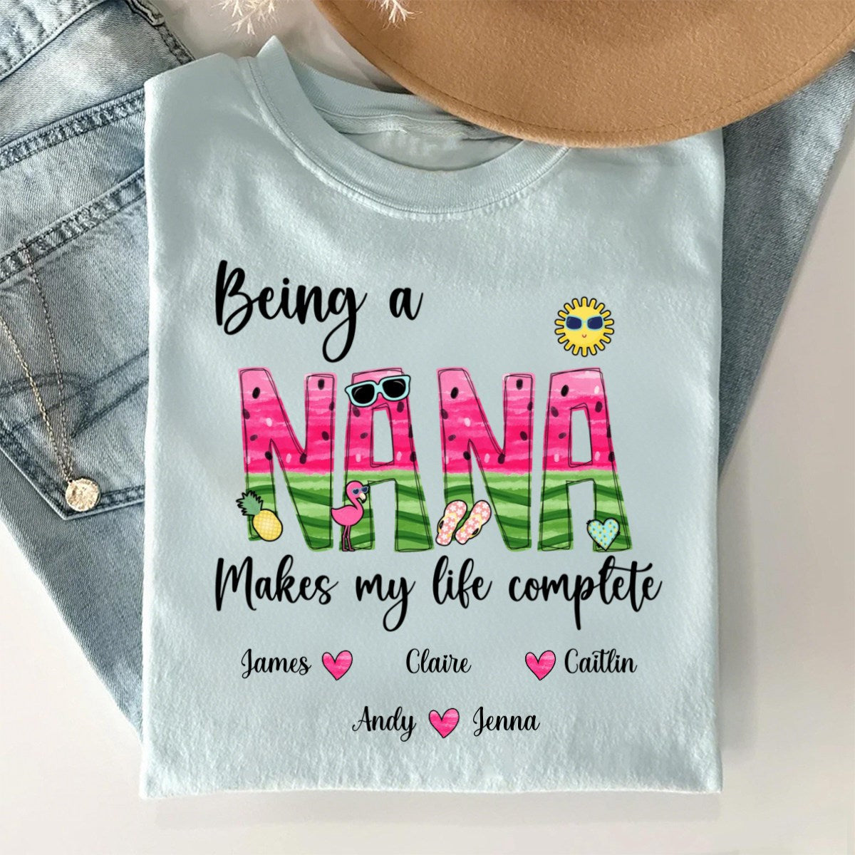 Custom Being A Mimi Makes My Life Complete Watermelon T-Shirt