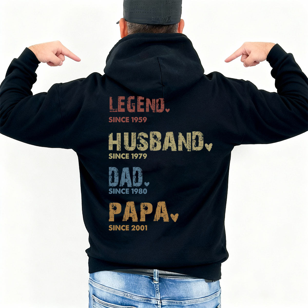 Personalized Birthday Gifts For Dad, Grandpa - Generations Of Love In One Heart Pure cotton hoodie