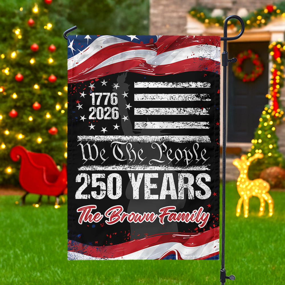 250 Years USA 250th Birthday 1776-2026 Eagle Personalized Garden Flag Gift for Family